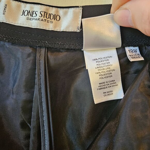 Jones Studio Womens Black Dress Pants Size 18W Polyester Blend Elastic Back Slac - Picture 5 of 9